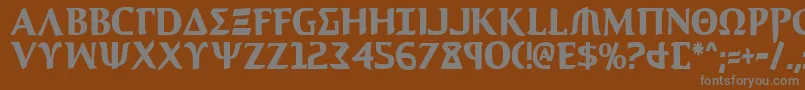 AegisCondensed Font – Gray Fonts on Brown Background