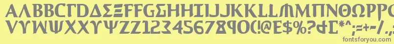 AegisCondensed Font – Gray Fonts on Yellow Background