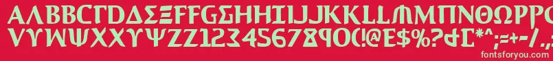 AegisCondensed Font – Green Fonts on Red Background