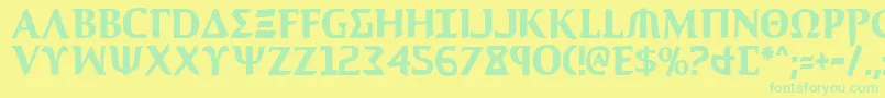 AegisCondensed Font – Green Fonts on Yellow Background