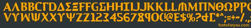 AegisCondensed Font – Orange Fonts on Black Background