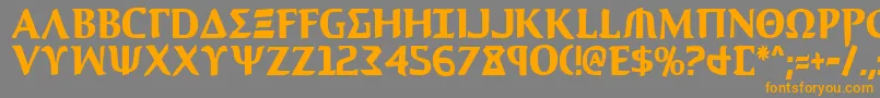 AegisCondensed Font – Orange Fonts on Gray Background