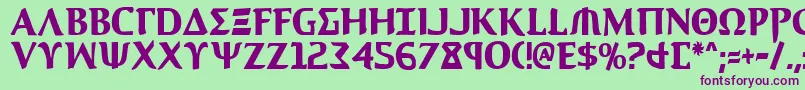 AegisCondensed Font – Purple Fonts on Green Background