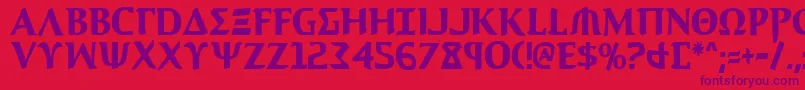 AegisCondensed Font – Purple Fonts on Red Background