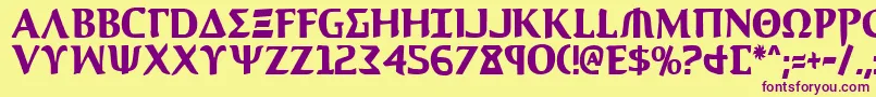 AegisCondensed Font – Purple Fonts on Yellow Background