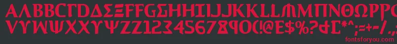 AegisCondensed Font – Red Fonts on Black Background