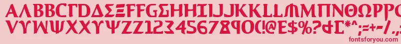 AegisCondensed Font – Red Fonts on Pink Background