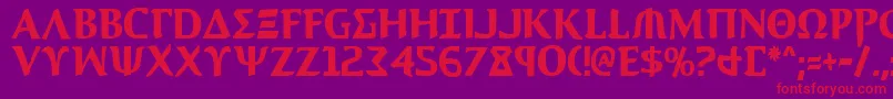 AegisCondensed Font – Red Fonts on Purple Background