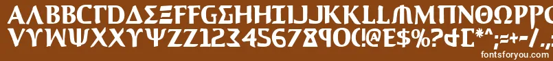 AegisCondensed Font – White Fonts on Brown Background