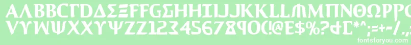 AegisCondensed Font – White Fonts on Green Background