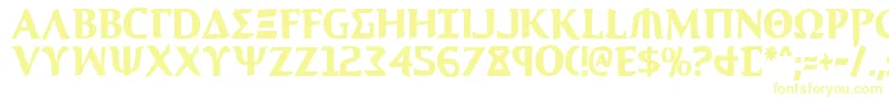 AegisCondensed Font – Yellow Fonts on White Background