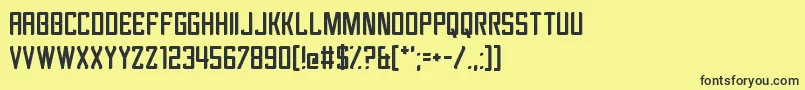 Weitere Informationen zur Revengeance-Schriftart Revengeance-Schriftart – Schwarze Schriften auf gelbem Hintergrund