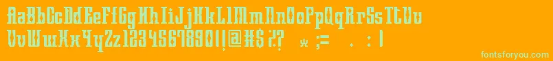 MayanSquare Font – Green Fonts on Orange Background