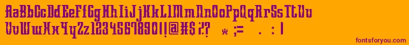 MayanSquare Font – Purple Fonts on Orange Background
