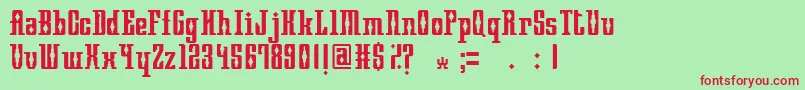 MayanSquare Font – Red Fonts on Green Background