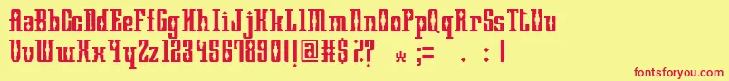 MayanSquare Font – Red Fonts on Yellow Background