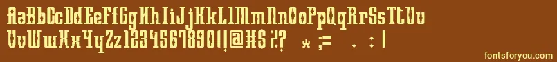 MayanSquare-fontti – keltaiset fontit ruskealla taustalla