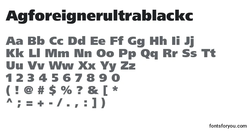 A fonte Agforeignerultrablackc – alfabeto, números, caracteres especiais