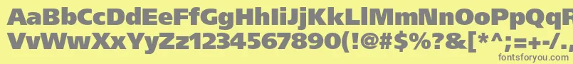 Agforeignerultrablackc Font – Gray Fonts on Yellow Background