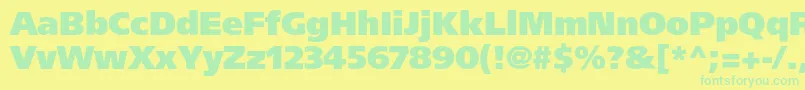 Agforeignerultrablackc Font – Green Fonts on Yellow Background