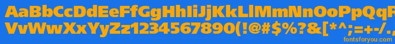 Agforeignerultrablackc Font – Orange Fonts on Blue Background