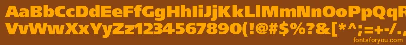Agforeignerultrablackc Font – Orange Fonts on Brown Background