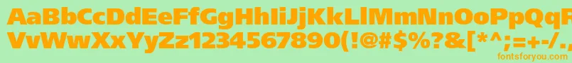 Agforeignerultrablackc Font – Orange Fonts on Green Background
