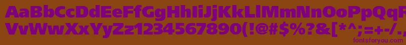 Agforeignerultrablackc Font – Purple Fonts on Brown Background