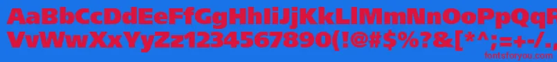 Agforeignerultrablackc Font – Red Fonts on Blue Background