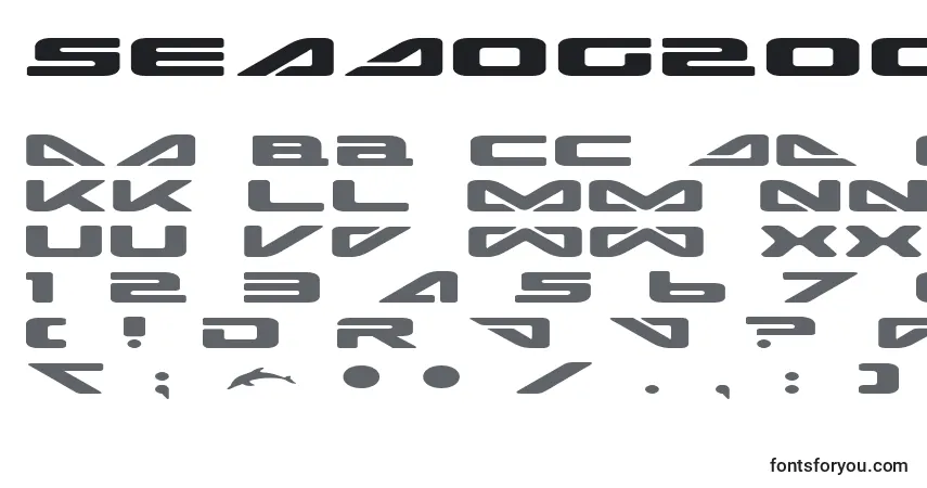 A fonte SeaDog2001Expanded – alfabeto, números, caracteres especiais