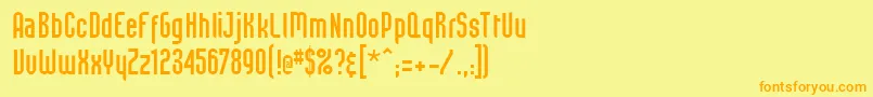 Fonte BeastVsSpreadtall – fontes laranjas em um fundo amarelo