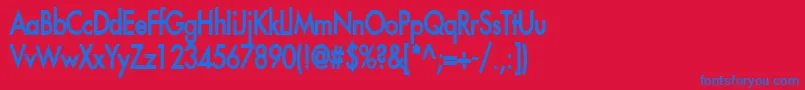 FusiCondensedBold Font – Blue Fonts on Red Background