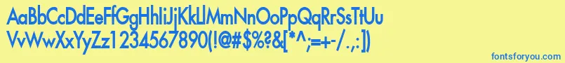 FusiCondensedBold Font – Blue Fonts on Yellow Background