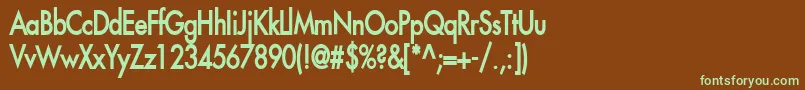 フォントFusiCondensedBold – 緑色の文字が茶色の背景にあります。
