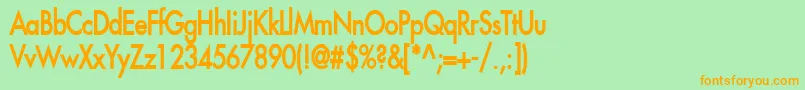 FusiCondensedBold Font – Orange Fonts on Green Background