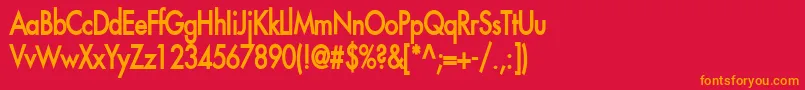 FusiCondensedBold Font – Orange Fonts on Red Background