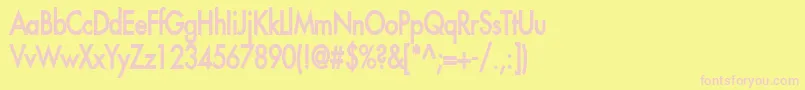 フォントFusiCondensedBold – ピンクのフォント、黄色の背景