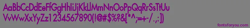 フォントFusiCondensedBold – 紫色のフォント、灰色の背景