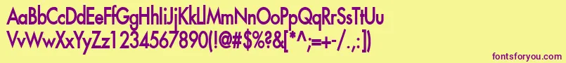 FusiCondensedBold Font – Purple Fonts on Yellow Background