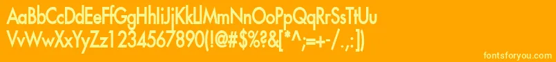 FusiCondensedBold Font – Yellow Fonts on Orange Background