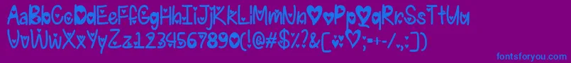 Шрифт IFoundMyValentineHeartedTtf – синие шрифты на фиолетовом фоне