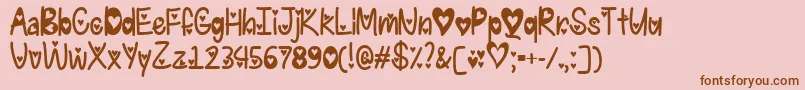 Шрифт IFoundMyValentineHeartedTtf – коричневые шрифты на розовом фоне