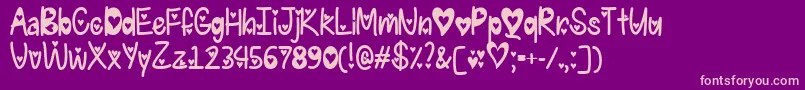 IFoundMyValentineHeartedTtf-fontti – vaaleanpunaiset fontit violetilla taustalla