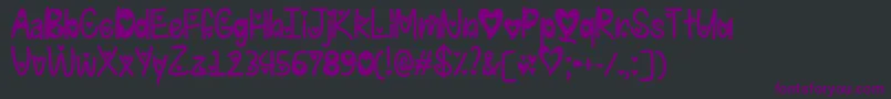 Шрифт IFoundMyValentineHeartedTtf – фиолетовые шрифты на чёрном фоне