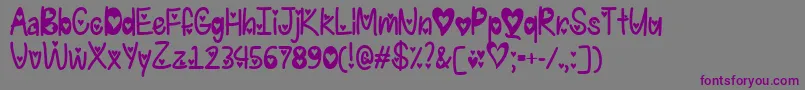 Шрифт IFoundMyValentineHeartedTtf – фиолетовые шрифты на сером фоне