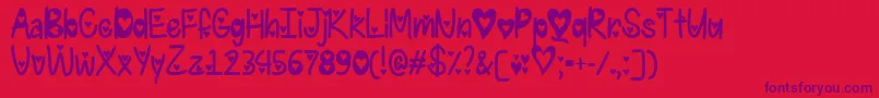IFoundMyValentineHeartedTtf Font – Purple Fonts on Red Background