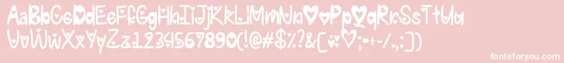フォントIFoundMyValentineHeartedTtf – ピンクの背景に白い文字