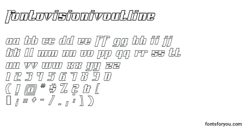Шрифт FontovisionIvOutline – алфавит, цифры, специальные символы