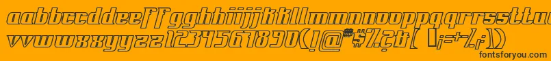 Fonte FontovisionIvOutline – fontes pretas em um fundo laranja