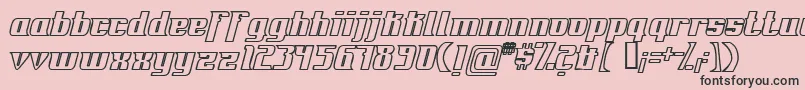 フォントFontovisionIvOutline – ピンクの背景に黒い文字